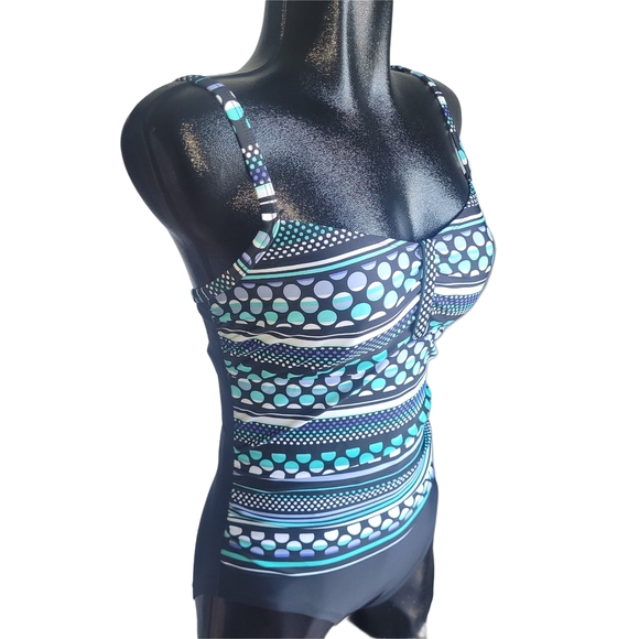 Krista Polka Dot Striped Swimsuit 12 - Picture 2 of 3